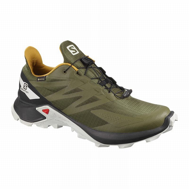 SALOMON SUPERCROSS BLAST GTX Philippines - Men's Trail Running Shoes - Olive/Black | 289061-YOJ